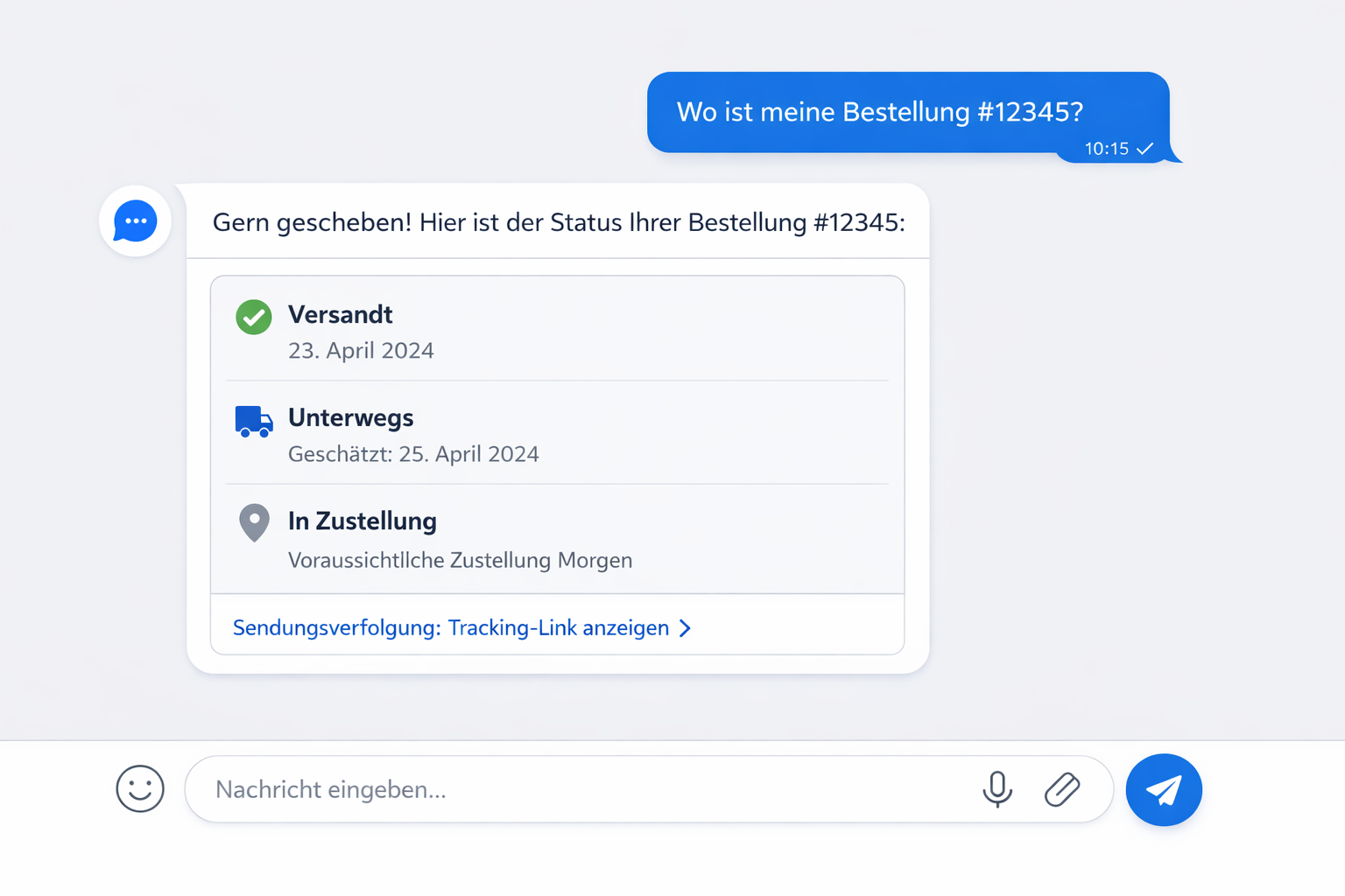 Chatbot beantwortet Kundenanfrage