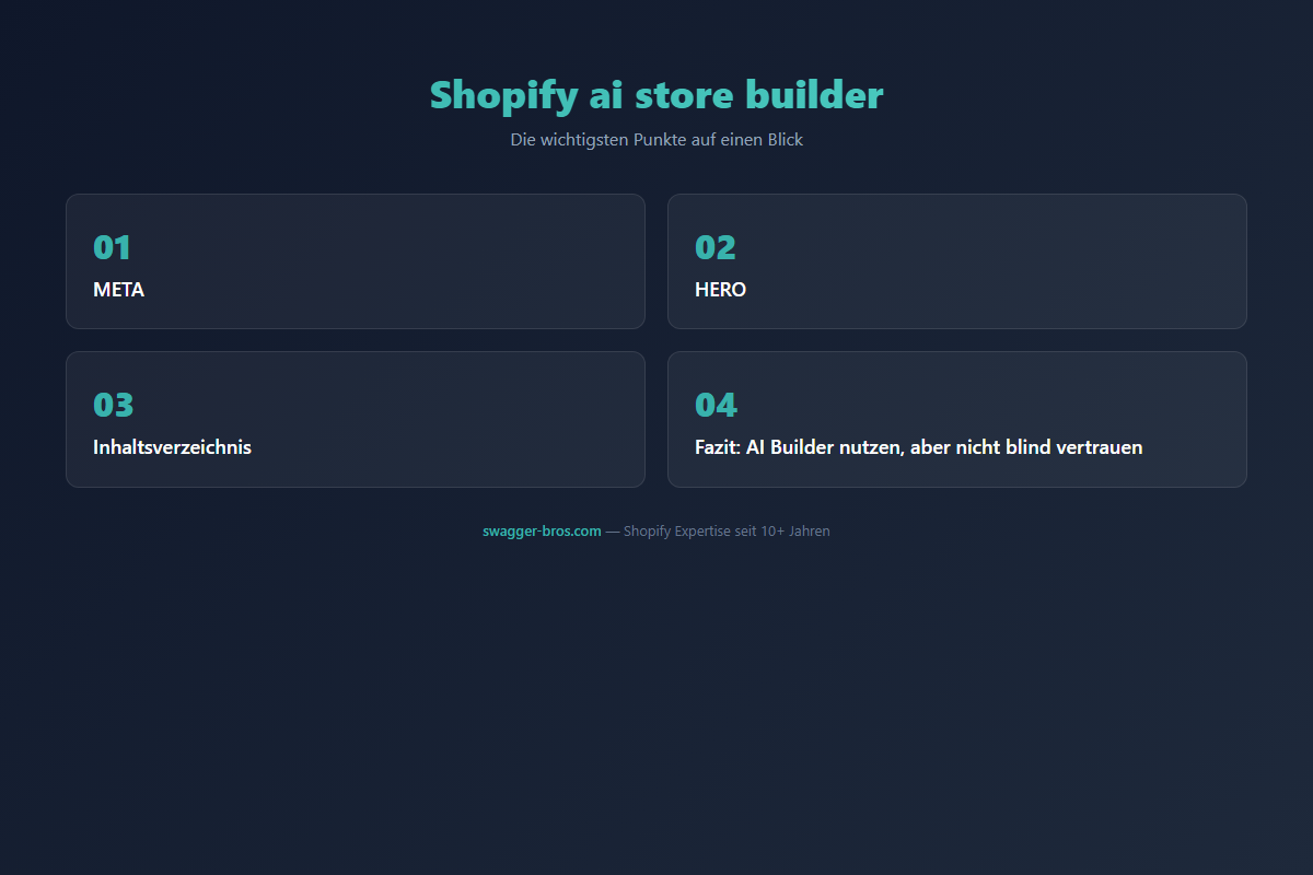 shopify ai store builder - Die wichtigsten Punkte auf einen Blick