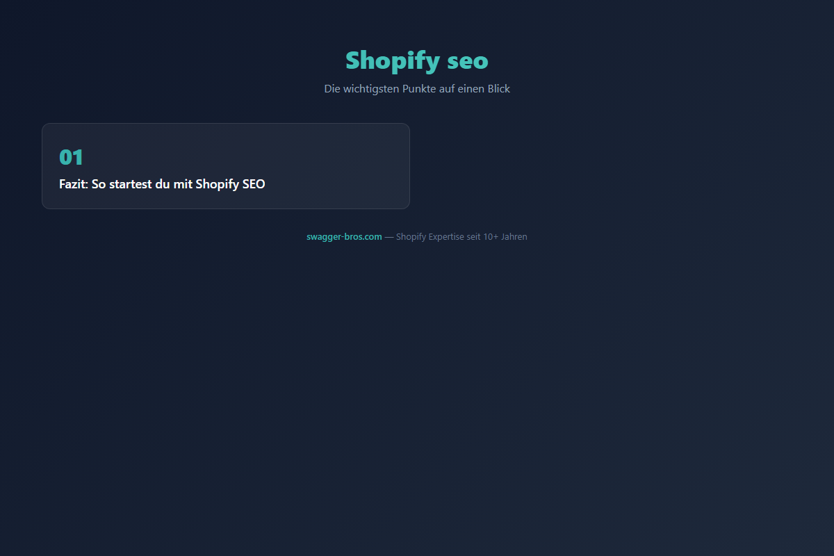 shopify seo - Die wichtigsten Punkte auf einen Blick