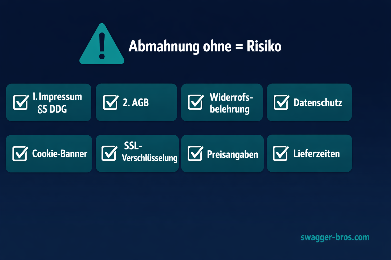 8-Punkte Rechts-Checkliste für Shopify Shops in Deutschland - Pflichtangaben und Abmahnsicherheit