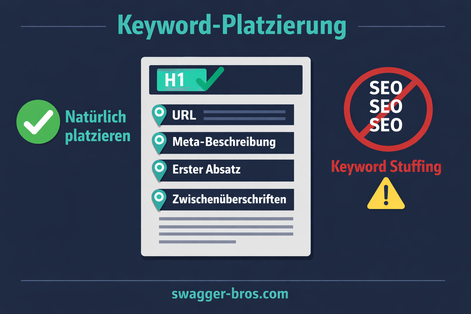 Optimale Keyword-Platzierung in SEO-Texten ohne Keyword Stuffing gezeigt